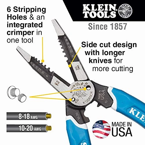Klein Tools K12065CR Wire Stripper/Cutter/Crimper Tool for Cutting, Stripping — product image 2
