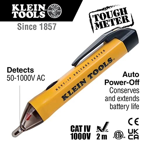 Klein Tools NCVT1P Voltage Tester, Non-Contact Voltage Detector Pen 50 to 1kV AC — product image 2