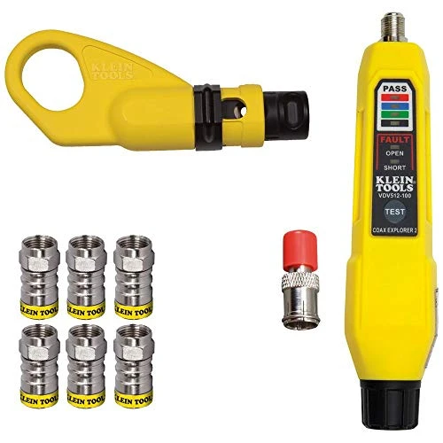 Klein VDV002-820 Coax Push-On Connector VDV Kit, Includes The Tools Needed