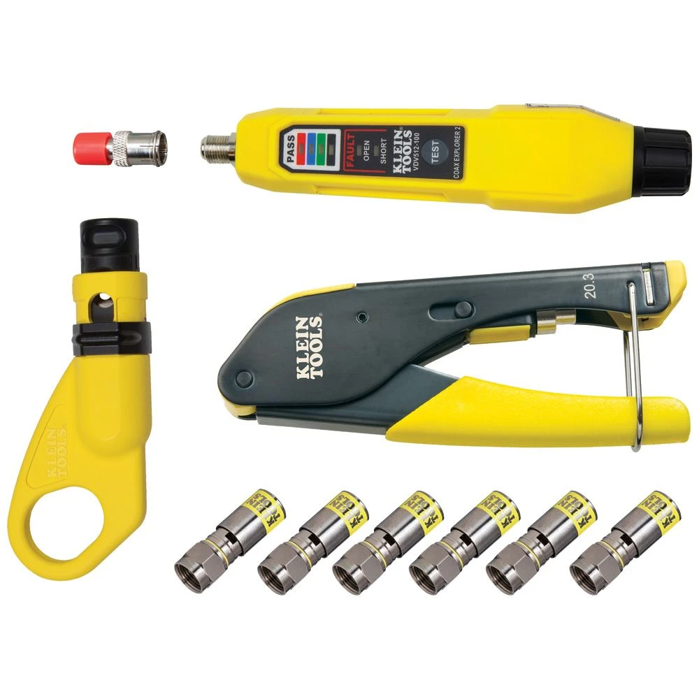 Klein VDV002818 Coax Cable Installation & Test Kit