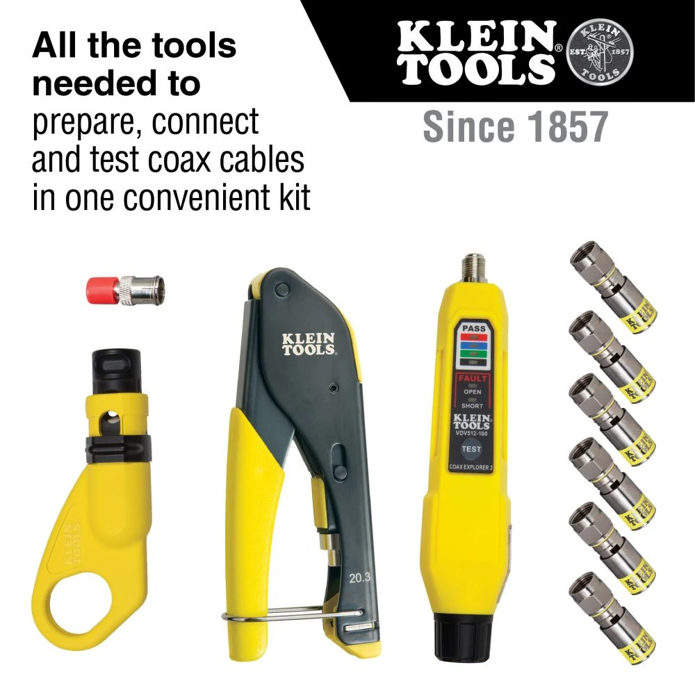 Klein VDV002818 Coax Cable Installation & Test Kit — product image 2