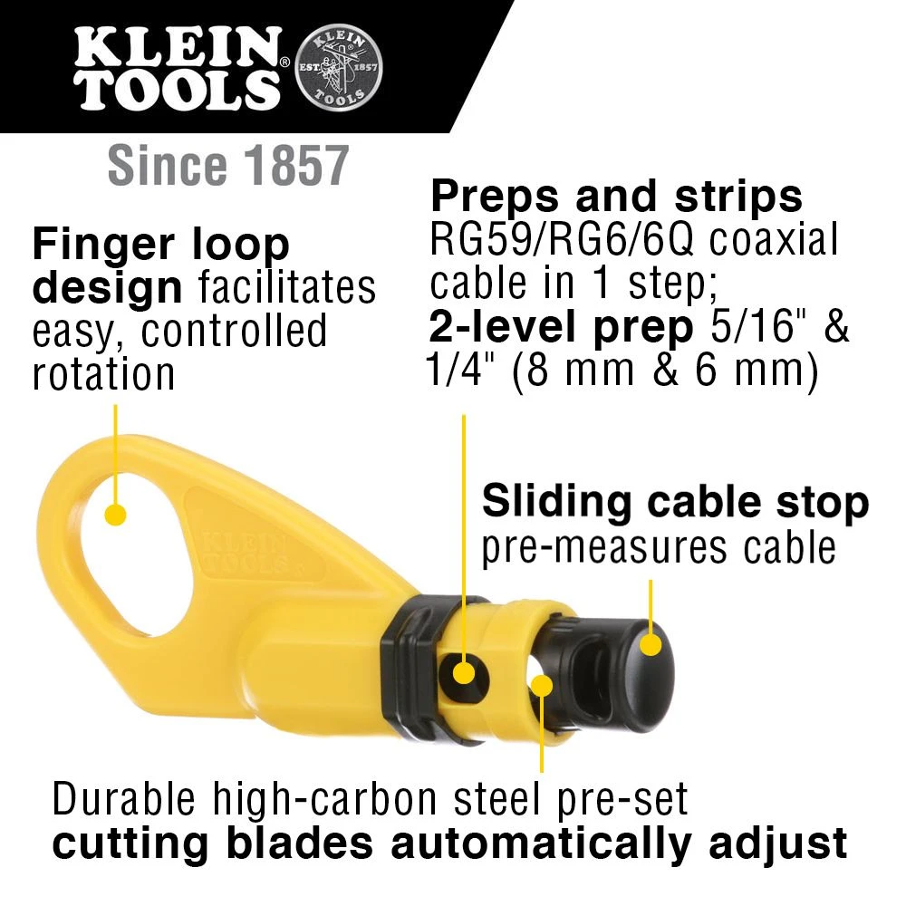 Klein VDV026211 Coax Cable Installation Kit with Zipper Pouch — product image 4