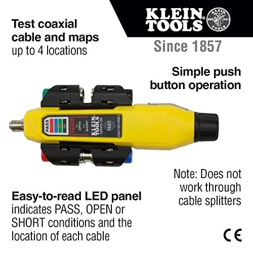 Klein VDV512-101 Explorer 2 Coax Tester Kit, Includes Cable Tester / Wire Tracer — product image 2