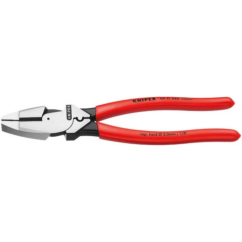 Knipex Lineman's Pliers New England Style with Non-Slip Plastic Coating 9-1/2" (0911240)