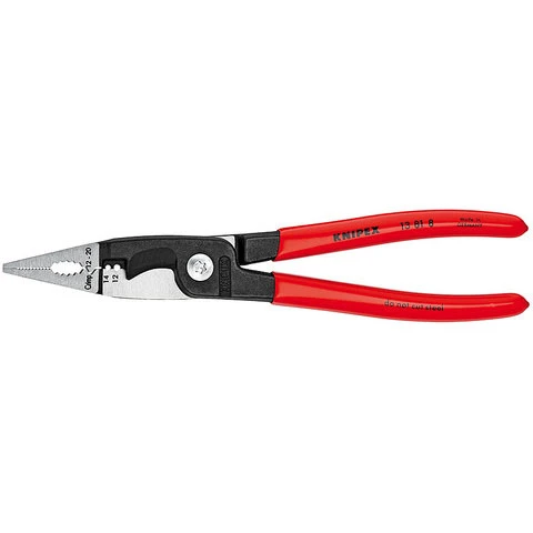 Knipex Installation Pliers, Black Atramentized, Plastic Coated (13818SBA)