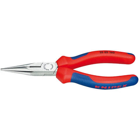 Knipex Chain Nose Side Cutting Pliers, Multi-Component Grips, 6 1/4" (2502160SBA)