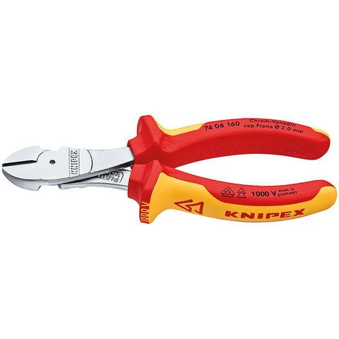 Knipex High Leverage Diagonal Cutter, Chrome-Plated, 6 1/4" (7406160)