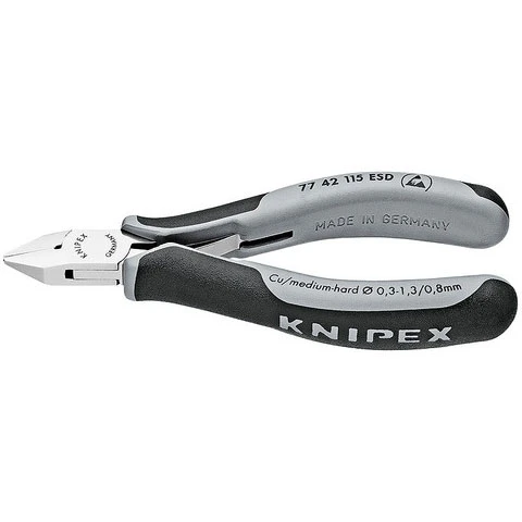 Knipex Electronics Diagonal Cutter ESD, 4-1/2" (7742115ESD)