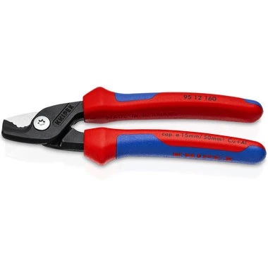 Knipex Cable Shears with StepCut Edges, Multi-Component, 6.3" (9512160SBA)