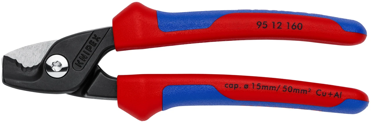 Knipex Cable Shears with StepCut Edges, Multi-Component, 6.3" (9512160SBA) — product image 2