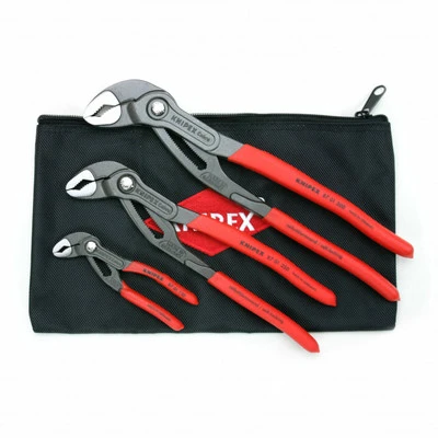 Knipex 3 Pc Cobra Pliers Set with Keeper Pouch (9K0080122US)