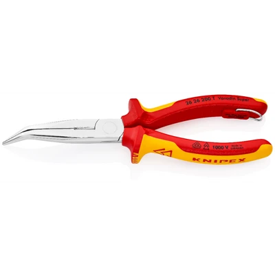 Knipex Angled Long Nose Pliers with Cutter 1000V 8-Inch (2626200T)