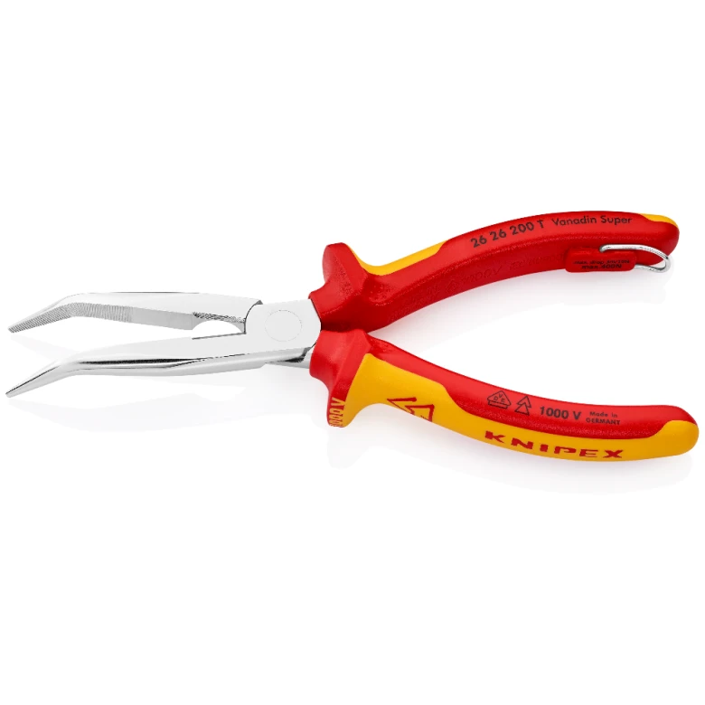 Knipex Angled Long Nose Pliers with Cutter 1000V 8-Inch (2626200T) — product image 2