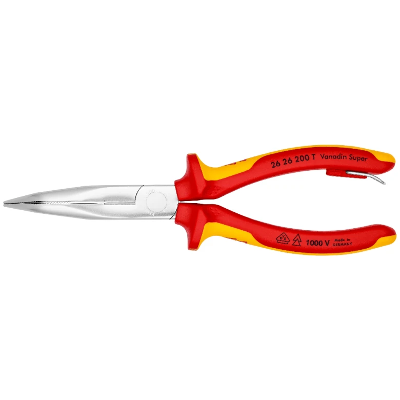 Knipex Angled Long Nose Pliers with Cutter 1000V 8-Inch (2626200T) — product image 3