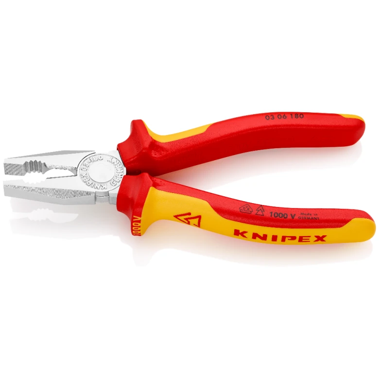 Knipex Combination Pliers Chrome 1000V Insulated (306180) — product image 3