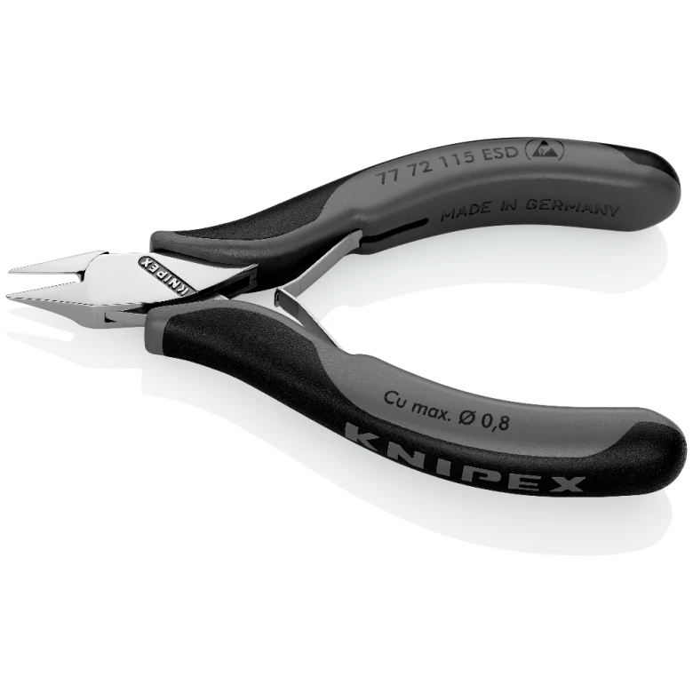 Knipex Electronics Diagonal Cutters with ESD Handles (7772115ESD) — product image 2