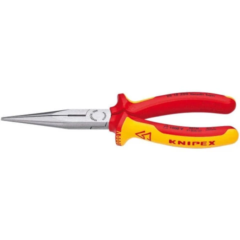 Knipex Long Nose Pliers with Cutter, 1000V Insulated Yellow (2618200SBA)
