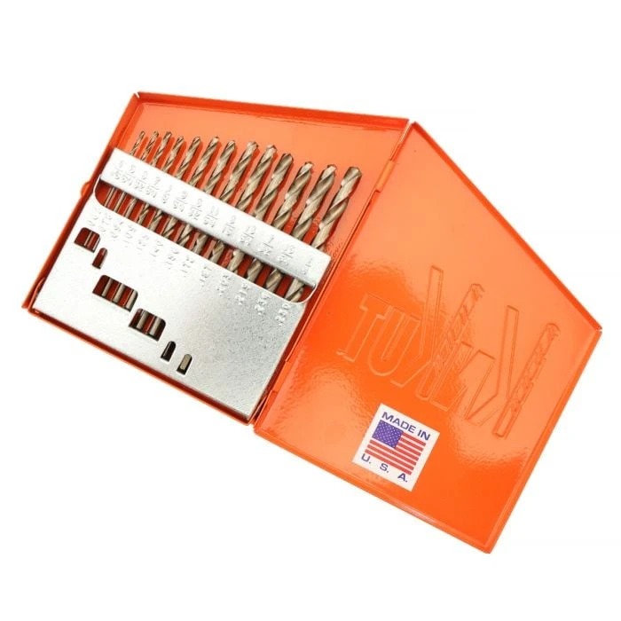 KnKut 13pc Hex M35 Jobber Drill Bit Set 1/16"-1/4" by 64ths (13KK35) — product image 2