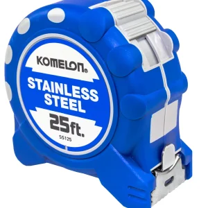 Komelon 1" X 25' SS Gripper Stainless Steel W/Rubber Grip Tape Rule (SS125)