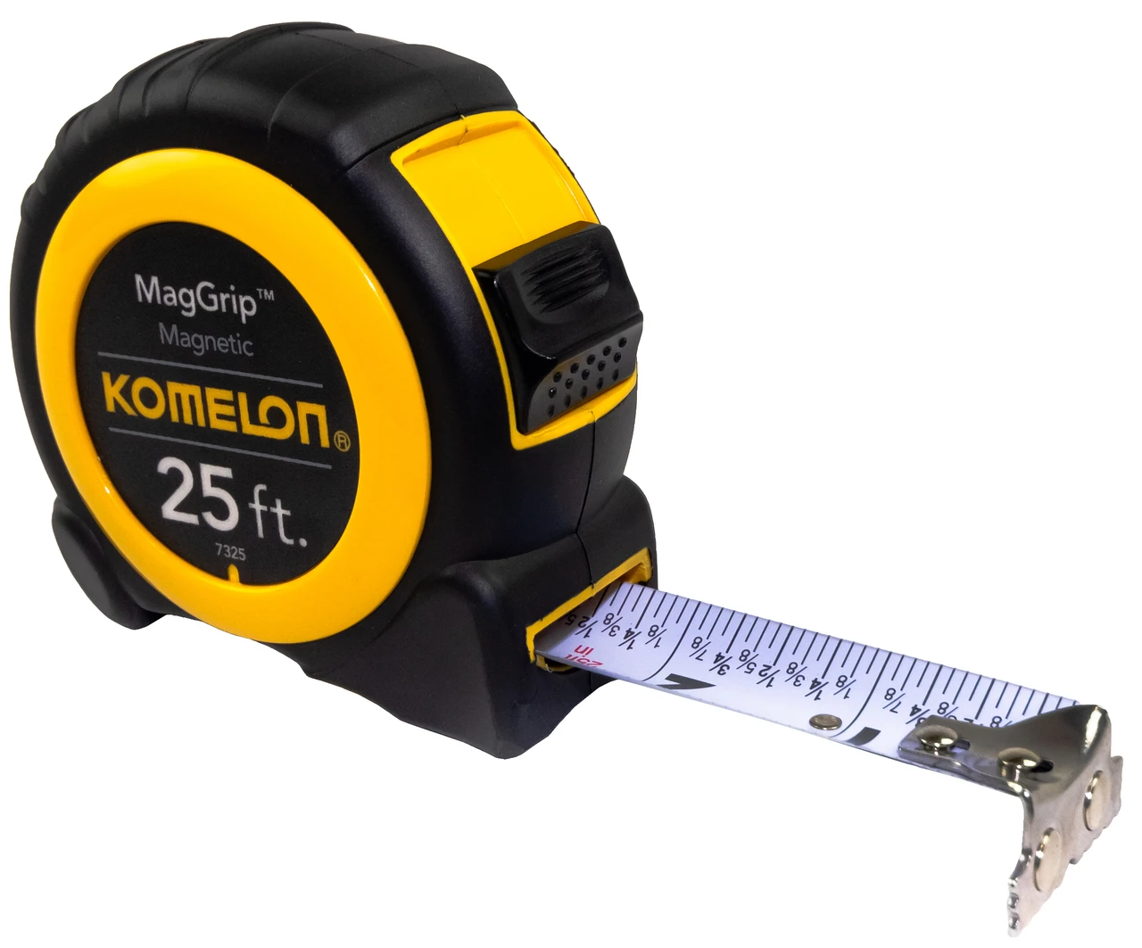 Komelon 25' X 1" Magnetic Maggrip Tape Measure, Yellow/Black (7325) — product image 2