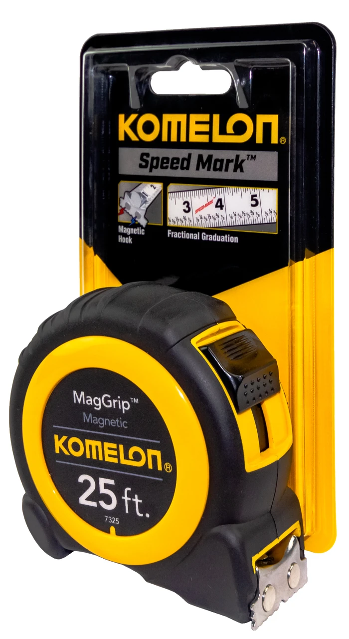 Komelon 25' X 1" Magnetic Maggrip Tape Measure, Yellow/Black (7325) — product image 3