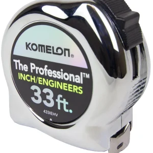 Komelon 33Ft. X 1In. The Professional Tape Measure, Chrome (433IEHV)