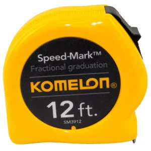 Komelon Speed Mark Acrylic Coated Steel Blade Tape, 12" / 5/8", Yl Case (SM3912)