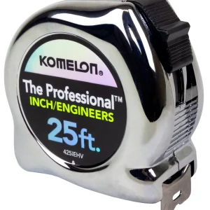 Komelon Tape Measure, 25'x1" L Blade, Steel/Nylon Blade (425IEHV)