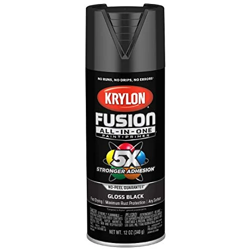Krylon Fusion K02702007 All-In-1 Spray Paint for Indoor/Outdoor Use, Gloss Black