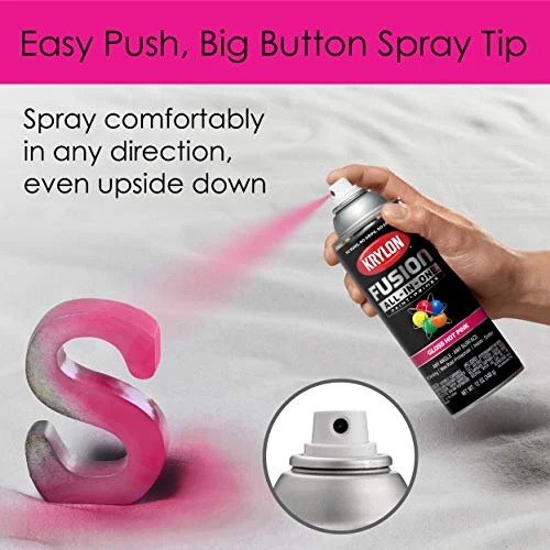 Krylon Fusion K02708007 All-In-1 Spray Paint for In/Outdoor Gloss Hot Pink 12 Oz — product image 4