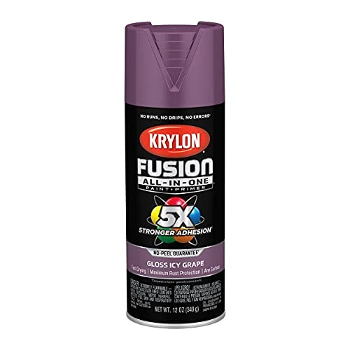 Krylon Fusion K02709007 All-In-1 Spray Paint for In/Outdoor Gloss Grape Purple