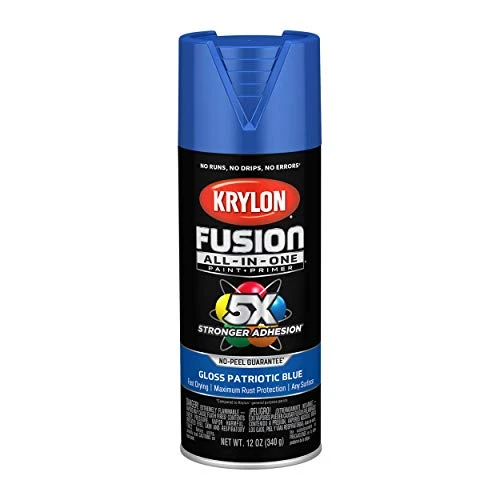Krylon Fusion K02716007 All-In-1 Spray Paint for In/Outdoor Gloss Patriotic Blue