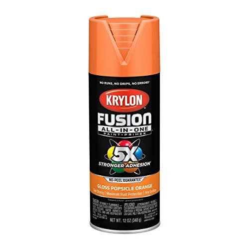 Krylon Fusion K02718007 All-In-1 Spray Paint for In/Outdoor Gloss Popsicle Orng