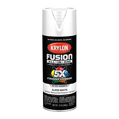 Krylon Fusion K02727007 All-In-1 Spray Paint for Indoor/Outdoor Use, Gloss White