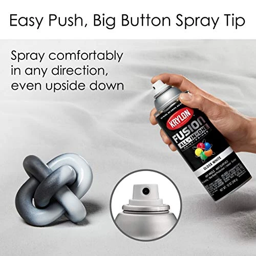 Krylon Fusion K02727007 All-In-1 Spray Paint for Indoor/Outdoor Use, Gloss White — product image 5