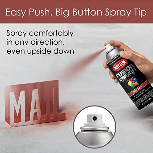 Krylon Fusion K02733007 All-In-1 Spray Paint for Indoor/Outdoor Use, Satin Brick — product image 4