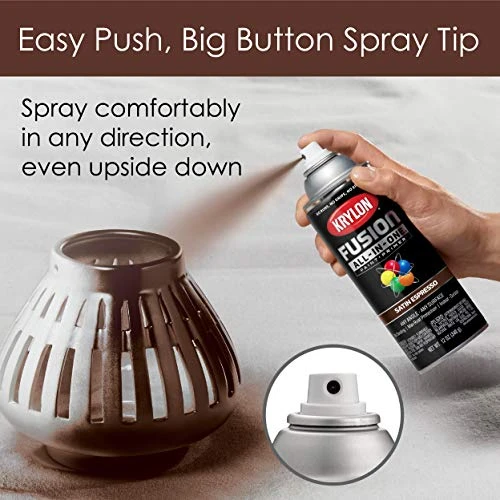 Krylon Fusion K02738007 All-In-1 Spray Paint for In/Outdoor Satin Espresso Brown — product image 5
