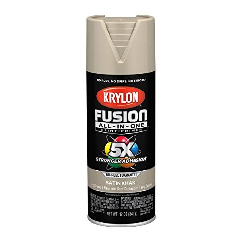 Krylon Fusion K02740007 All-In-1 Spray Paint for In/Outdoor, Satin Khaki Beige