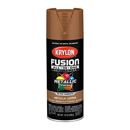 Krylon Fusion K02768007 All-In-1 Spray Paint for Indoor/Outdoor, Metallic Copper