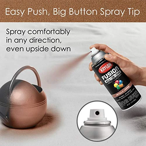 Krylon Fusion K02768007 All-In-1 Spray Paint for Indoor/Outdoor, Metallic Copper — product image 4