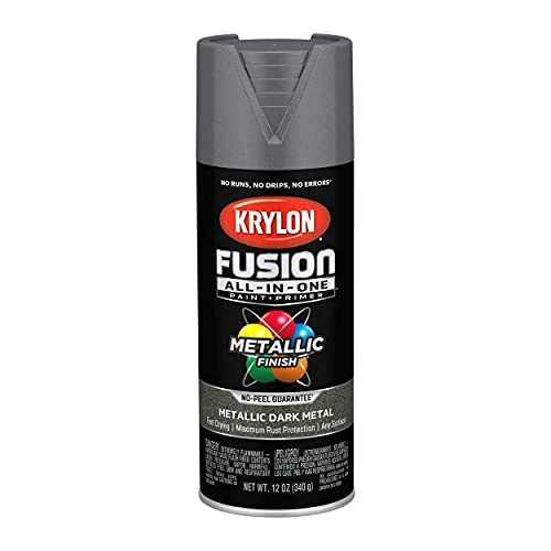 Krylon Fusion K02769007 All-In-1 Spray Paint for In/Outdoor, Metallic Metal 12Oz