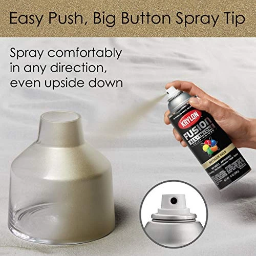 Krylon Fusion K02770007 All-In-1 Spray Paint for In/Outdoor Metallic Gold 12 Oz — product image 4