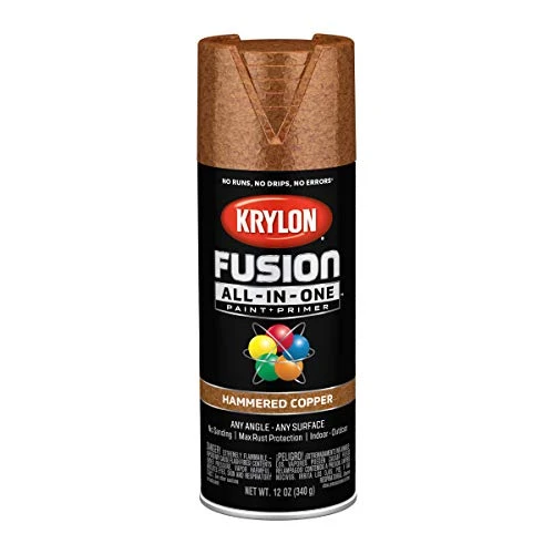 Krylon Fusion K02786007 All-In-1 Spray Paint for In/Outdoor Hammered Copper 12Oz