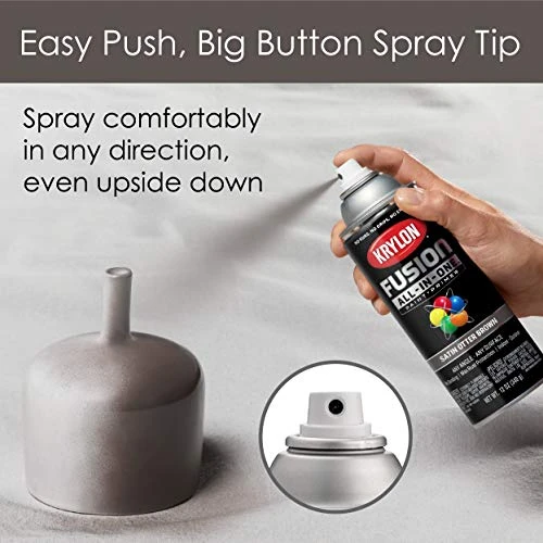 Krylon Fusion K02795007 All-In-1 Spray Paint for In/Outdoor, Satin Otter Brown — product image 4