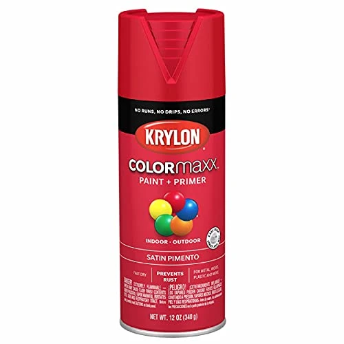 Krylon Fusion K05574007 Pimento, Satin-12 Ounce Aerosol Paint, (Pack of 1)