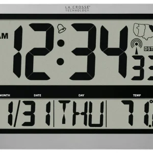 La Crosse Technology Atomic Digital Wall Clock w/ Large 4" Time Display (513-1211)