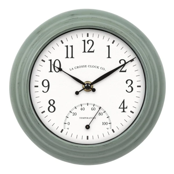 La Crosse Technology Outdoor Wall Clock w/ Thermometer - 8" (433-3020)