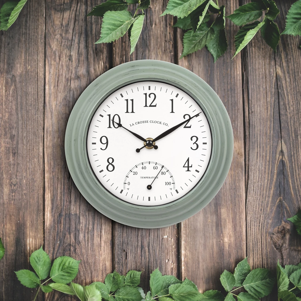 La Crosse Technology Outdoor Wall Clock w/ Thermometer - 8" (433-3020) — product image 4
