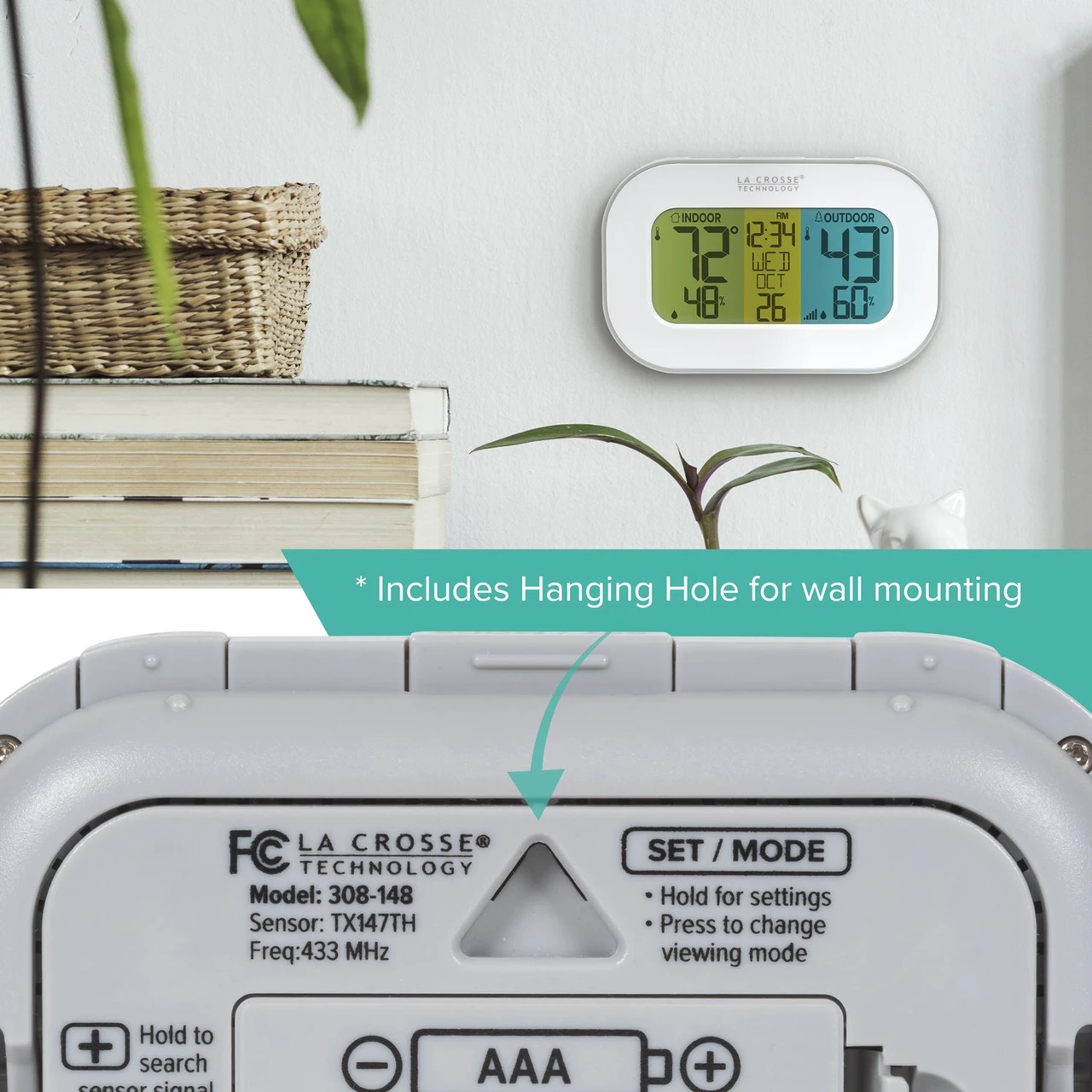 La Crosse Technology Wireless Temperature & Humidity Station (308-148) — product image 6