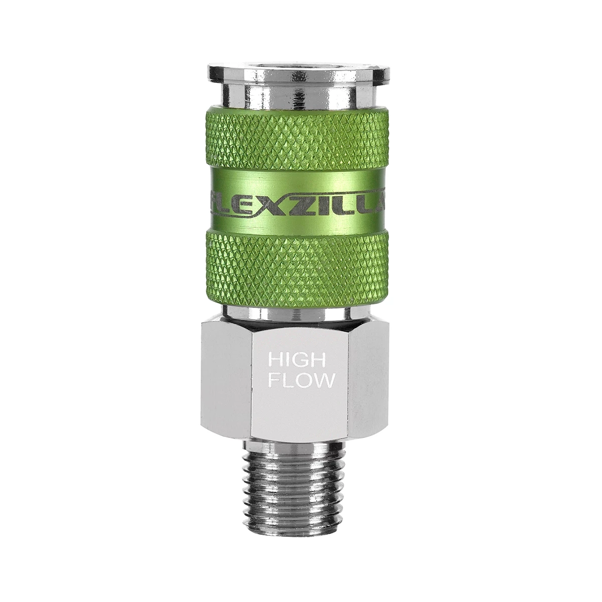 Flexzilla Pro High Flow Coupler 1/4" MNPT 1/4" Body ZillaGreen (A53426FZ)